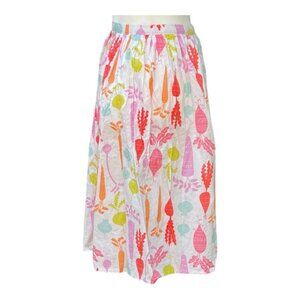 Spring Veggies Pastel Midi Skirt Spring Summer Cotton Hand Made in Canada Sz L